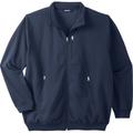 Men's Big & Tall Full-Zip Fleece Jacket by KingSize in Navy (Size L)