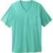 Men's Big & Tall Shrink-Less™ Lightweight V-Neck Pocket T-Shirt by KingSize in Tidal Green (Size 3XL)