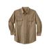 Men's Big & Tall Boulder Creek® Long Sleeve Denim and Twill Shirt by Boulder Creek in Dark Khaki (Size 4XL)