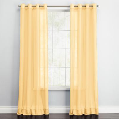 Wide Width BH Studio Sheer Voile Grommet Panel by BH Studio in Daffodil (Size 56" W 63" L) Window Curtain