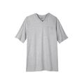 Men's Big & Tall Shrink-Less™ Lightweight Longer-Length V-neck T-shirt by KingSize in Heather Grey (Size 3XL)