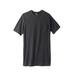 Men's Big & Tall Shrink-Less™ Lightweight Longer-Length Crewneck Pocket T-Shirt by KingSize in Heather Charcoal (Size XL)