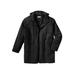 Men's Big & Tall Toggle Parka Coat by KingSize in Black (Size XL)