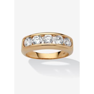 Men's Big & Tall Men's 2.50 TCW CZ Wedding Band in Gold-Plated Sterling Silver by PalmBeach Jewelry in Gold (Size 9)