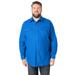 Men's Big & Tall Solid Double-Brushed Flannel Shirt by KingSize in Royal Blue (Size 6XL)