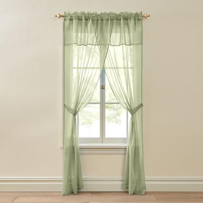 Wide Width BH Studio Crushed Voile 5-Pc. One-Rod Set by BH Studio in Fern (Size 60" W 84" L) Window Curtain