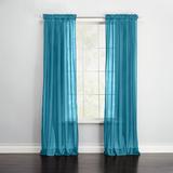 BH Studio Sheer Voile Rod-Pocket Panel Pair by BH Studio in Dark Turquoise (Size 120"W 84" L) Window Curtains