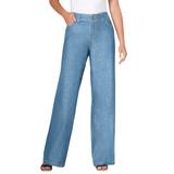 Plus Size Women's Perfect Cotton Wide-Leg Jean by Woman Within in Light Stonewash (Size 18 W)