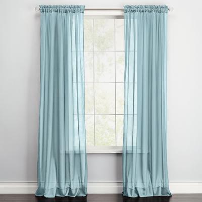 BH Studio Sheer Voile Rod-Pocket Panel Pair by BH Studio in Seaglass (Size 120"W 95" L) Window Curtains