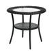 Roma All-Weather Wicker Side Table by BrylaneHome in Black