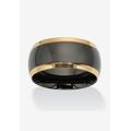 Stainless Steel Black and Gold Ion Plated Wedding Band Ring by PalmBeach Jewelry in Stainless Steel (Size 11)