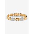 Gold-Plated Round Elephant Charm Bracelet Cubic Zirconia by PalmBeach Jewelry in Gold