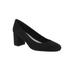 Wide Width Women's Proper Pumps by Easy Street® in Black Super Suede (Size 8 1/2 W)