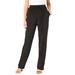 Plus Size Women's Straight-Leg Soft Knit Pant by Roaman's in Black (Size 4X) Pull On Elastic Waist