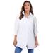 Plus Size Women's Kate Tunic Big Shirt by Roaman's in White (Size 26 W) Button Down Tunic Shirt