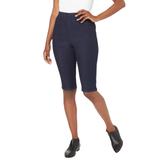 Plus Size Women's Comfort Stretch Bermuda Jean Short by Denim 24/7 in Indigo Wash (Size 26 W)