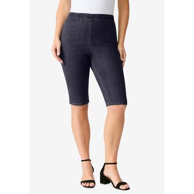 Plus Size Women's Plus Size Comfort Stretch Bermuda Jean Short by Denim 24/7 by Roamans in Indigo Wash (Size 26 W)