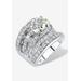 Platinum over Silver Engagement Ring Cubic Zirconia (7 1/7 cttw TDW) by PalmBeach Jewelry in Silver (Size 9)