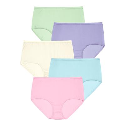 Plus Size Women's Full Coverage Nylon Brief 5-Pack by Comfort Choice in Pastel Pack (Size 14) Underwear