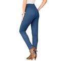 Plus Size Women's Skinny-Leg Comfort Stretch Jean by Denim 24/7 in Medium Stonewash Sanded (Size 12 WP) Elastic Waist Jegging
