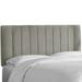 Wesley Channel Seam Headboard by Skyline Furniture in Velvet Light Grey (Size CALKNG)