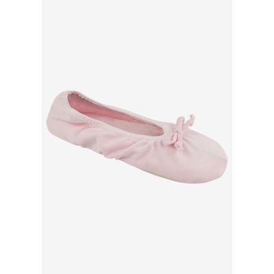 Women's Stretch Satin Ballerina Slippers by MUK LUKS in Pink (Size SMALL)