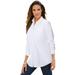 Plus Size Women's Long-Sleeve Kate Big Shirt by Roaman's in White (Size 26 W) Button Down Shirt Blouse