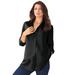 Plus Size Women's Long-Sleeve Kate Big Shirt by Roaman's in Black (Size 30 W) Button Down Shirt Blouse