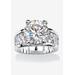 Platinum-Plated Round Engagement Ring Cubic Zirconia (7 cttw TDW) by PalmBeach Jewelry in Platinum (Size 9)