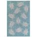 Liora Manne Carmel Seaturtles Indoor/Outdoor Rug Aqua 23"X7'6" by Brylane Home in Aqua (Size 39" X 59")