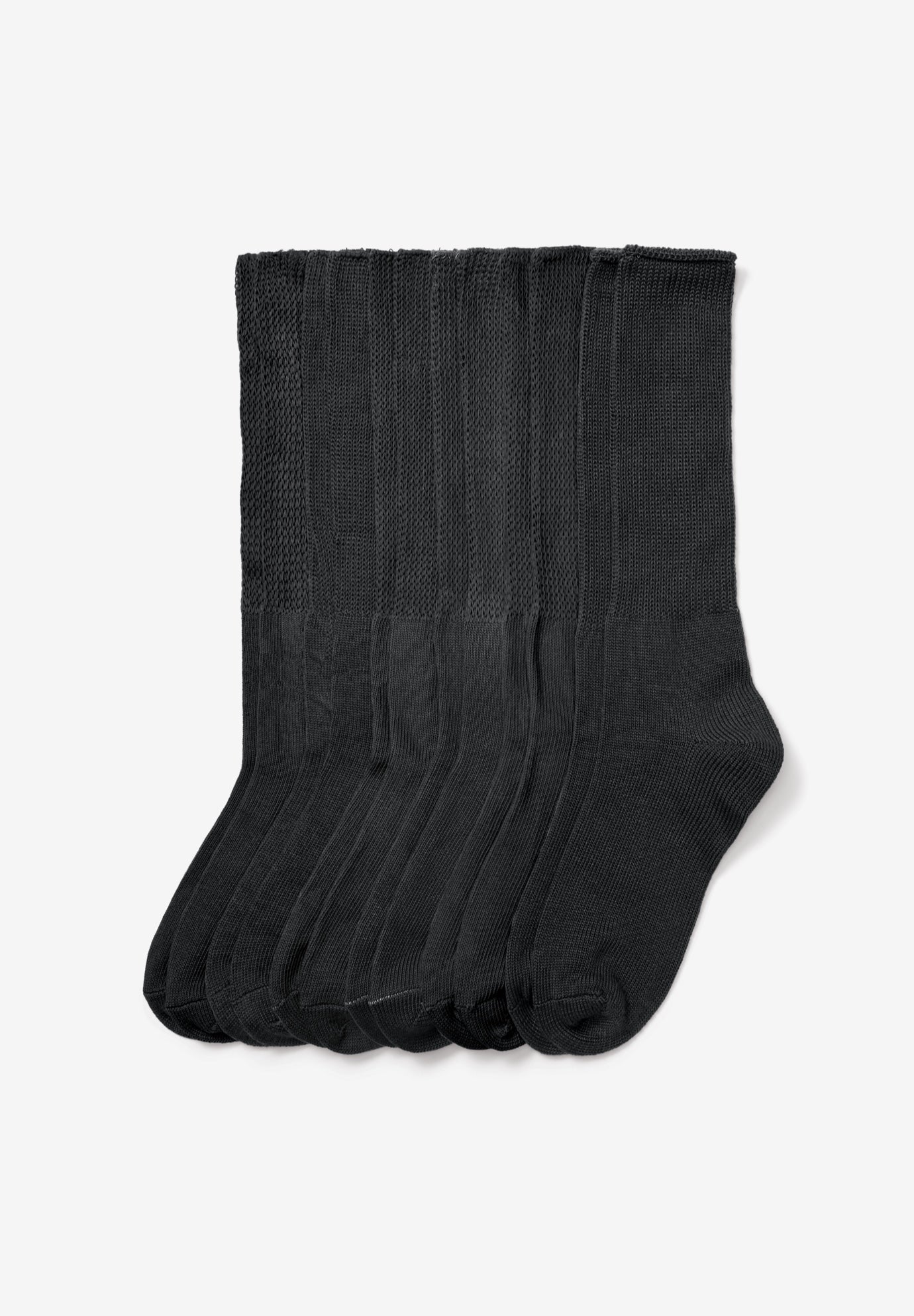 Plus Size Women's 6-Pack Rib Knit Socks by Comfort Choice in Black (Size 2X) Tights