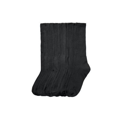 Plus Size Women's 6-Pack Rib Knit Socks by Comfort Choice in Black (Size 2X) Tights