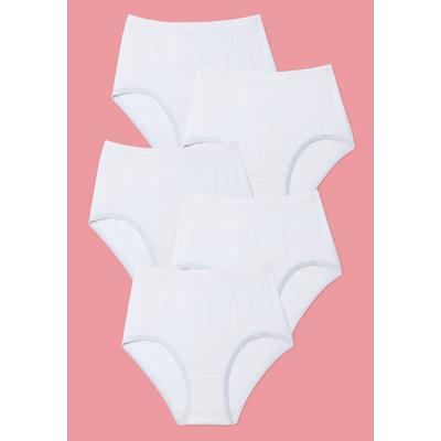 Plus Size Women's Cotton Brief 5-Pack by Comfort Choice in White Pack (Size 10) Underwear