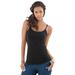 Plus Size Women's Bra Cami with Adjustable Straps by Roaman's in Black (Size L) Stretch Tank Top Built in Bra Camisole