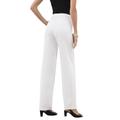 Plus Size Women's Classic Bend Over® Pant by Roaman's in White (Size 34 T) Pull On Slacks