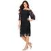 Plus Size Women's Off-The-Shoulder Lace Dress by Roaman's in Black (Size 22 W)