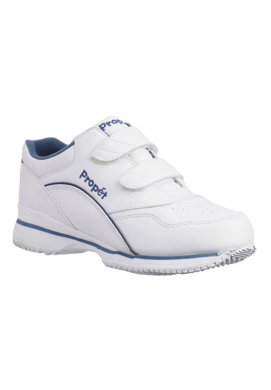 Women's The Tour Walker Sneaker by Propet in White Navy (Size 10 1/2X(2E))
