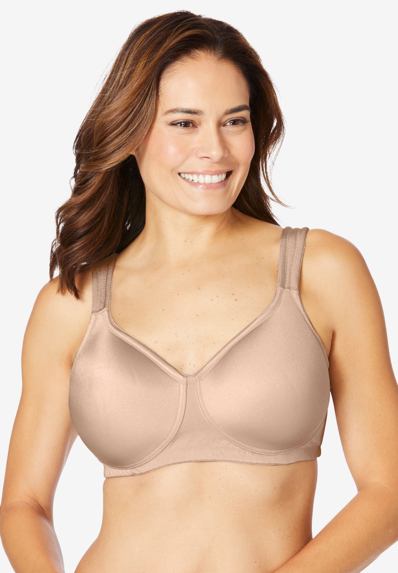 Plus Size Women's Microfiber Wireless Lightly Padded T-Shirt by Comfort Choice in Nude (Size 48 DD) Bra