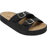 Wide Width Women's The Maxi Slip On Footbed Sandal by Comfortview in Black (Size 11 W)