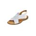 Extra Wide Width Women's The Celestia Sling Sandal by Comfortview in White Metallic (Size 10 1/2 WW)