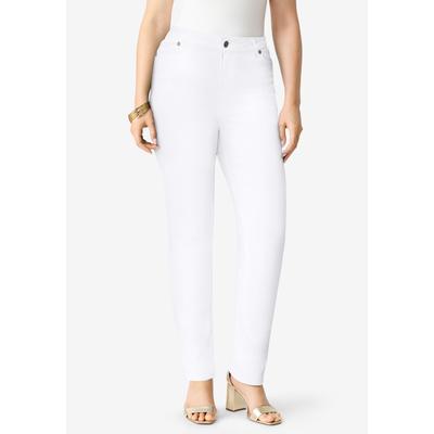 Plus Size Women's Plus Size Classic Stretch Straight Leg Jean by Denim 24/7 by Roamans in White Denim (Size 22 WP)