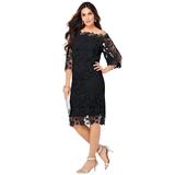 Plus Size Women's Off-The-Shoulder Lace Dress by Roaman's in Black (Size 24 W)