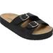 Women's The Maxi Slip On Footbed Sandal by Comfortview in Black (Size 8 1/2 M)