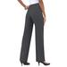 Plus Size Women's Classic Bend Over® Pant by Roaman's in Dark Charcoal (Size 34 WP) Pull On Slacks