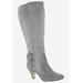 Women's Troy II Plus Wide Calf Boot by Bella Vita in Grey Super Suede (Size 7 M)