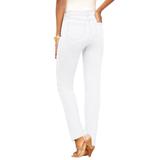 Plus Size Women's Invisible Stretch® Contour Straight-Leg Jean by Denim 24/7 in White Denim (Size 26 WP)