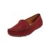 Extra Wide Width Women's The Milena Slip On Flat by Comfortview in Burgundy (Size 8 1/2 WW)