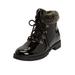 Extra Wide Width Women's The Vylon Hiker Bootie by Comfortview in Black Patent (Size 7 WW)