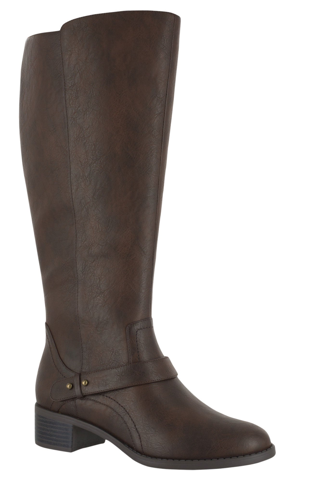 Extra Wide Width Women's Jewel Wide Calf Boots by Easy Street® in Brown (Size 9 WW)