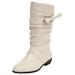 Wide Width Women's The Heather Wide Calf Boot by Comfortview in Winter White (Size 11 W)